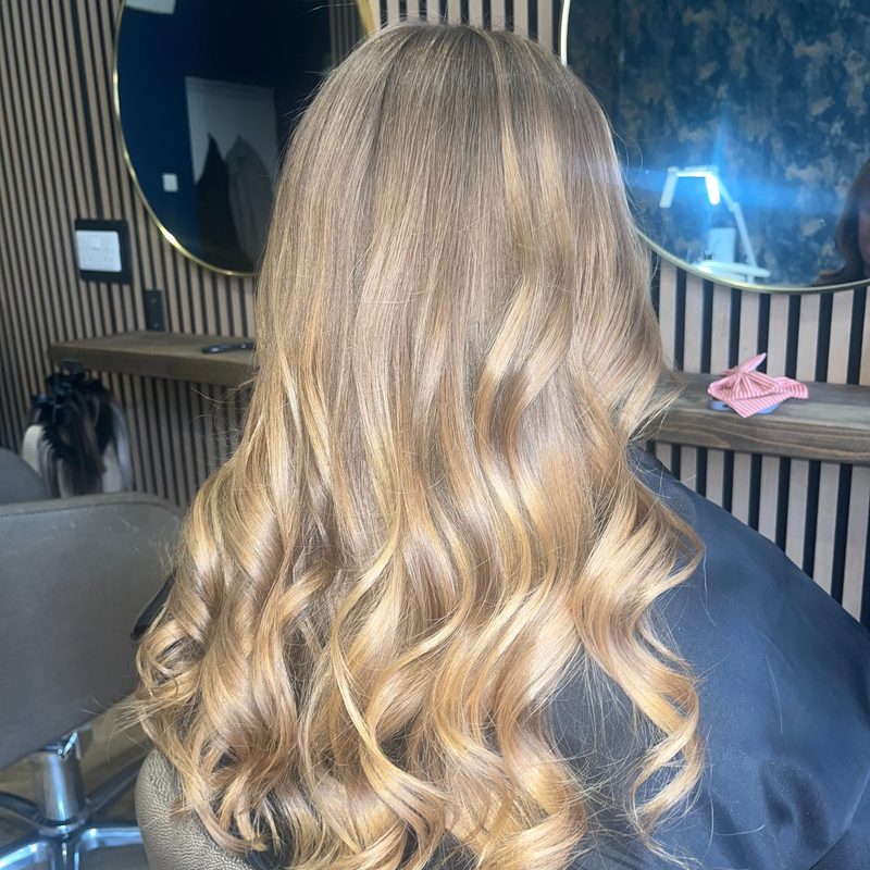 Golden curls, styled